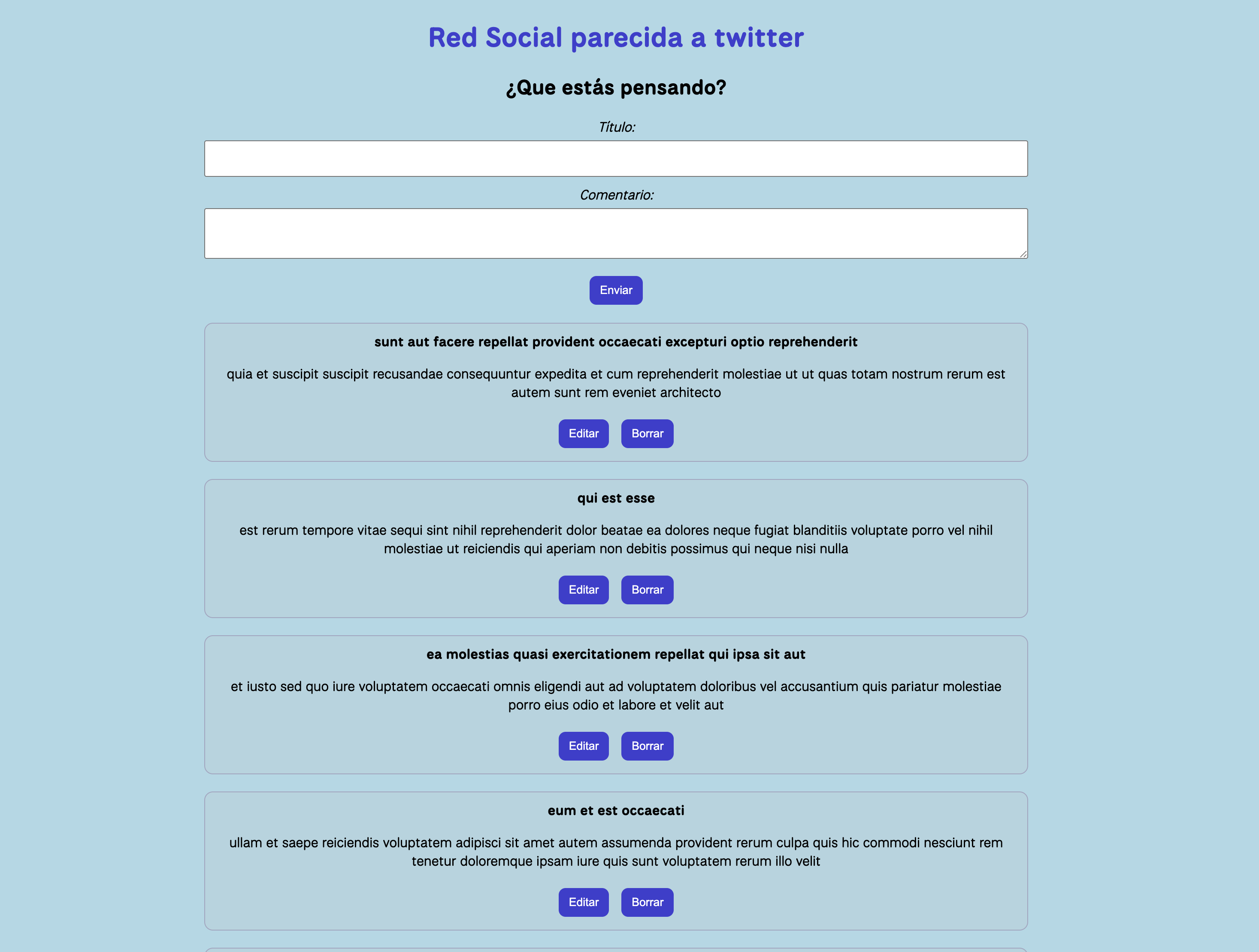 Red social al estilo twitter